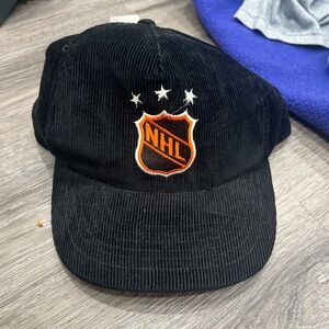 NHL Black Cap with Orange Emblem